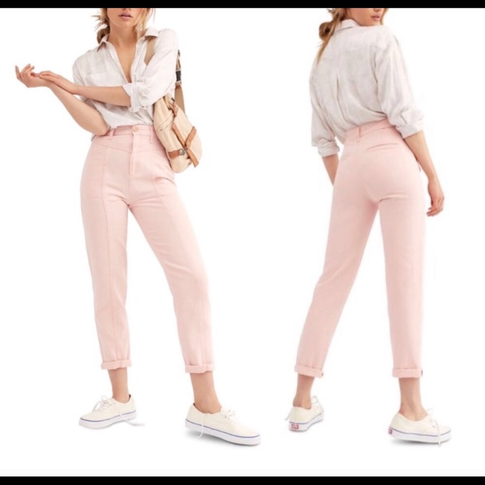 FREE PEOPLE City Of Lights High Waist Mom Jeans